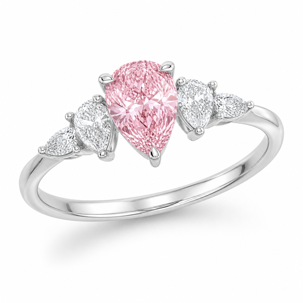 Étoile Blush Pear Three-Stone Ring view 2