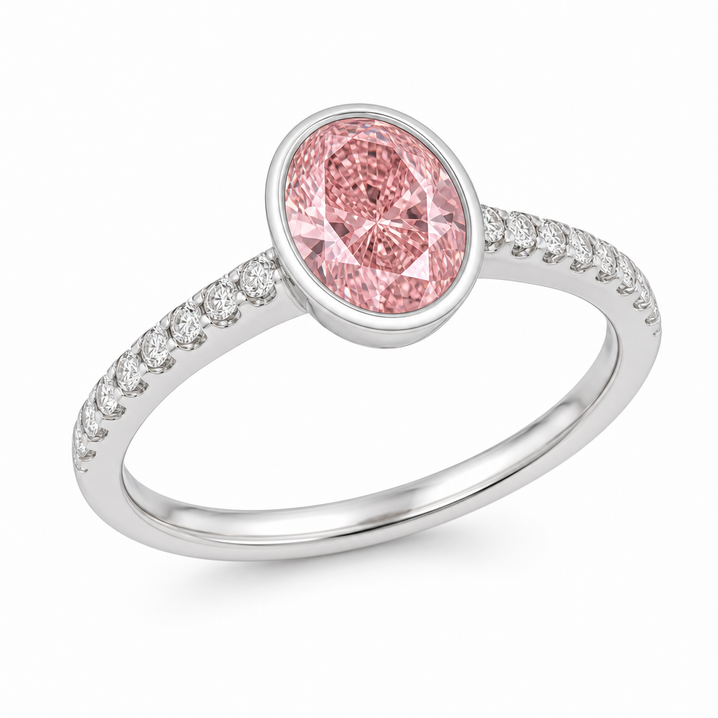 Vesper Blush Oval Bezel Ring view 2