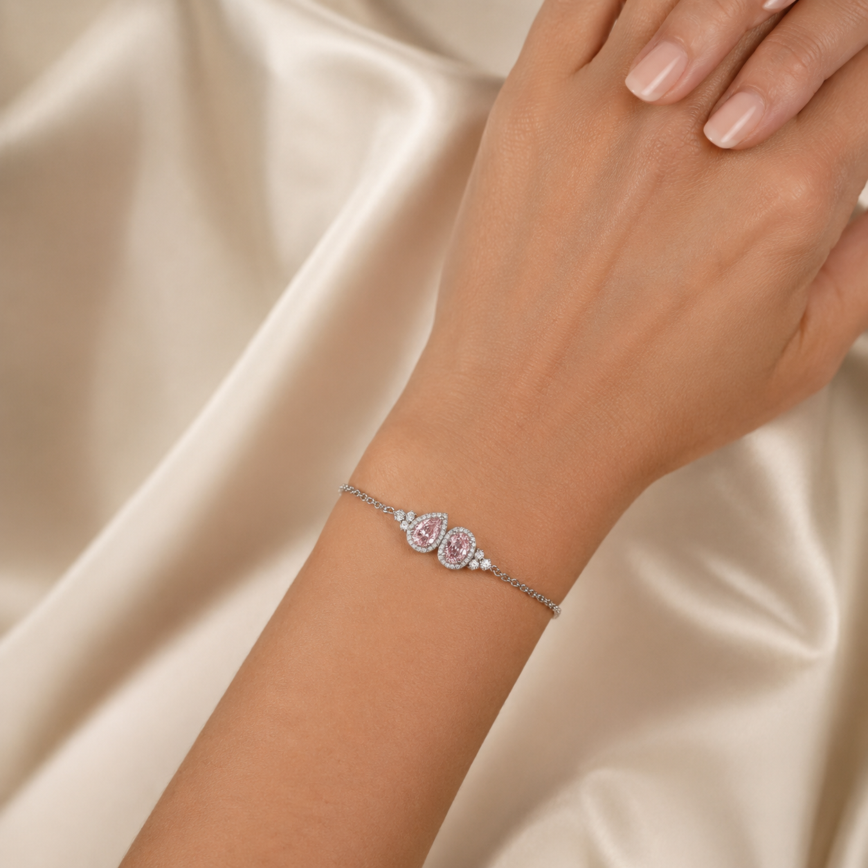 Pink Diamond Toi et Moi Bracelet view 2