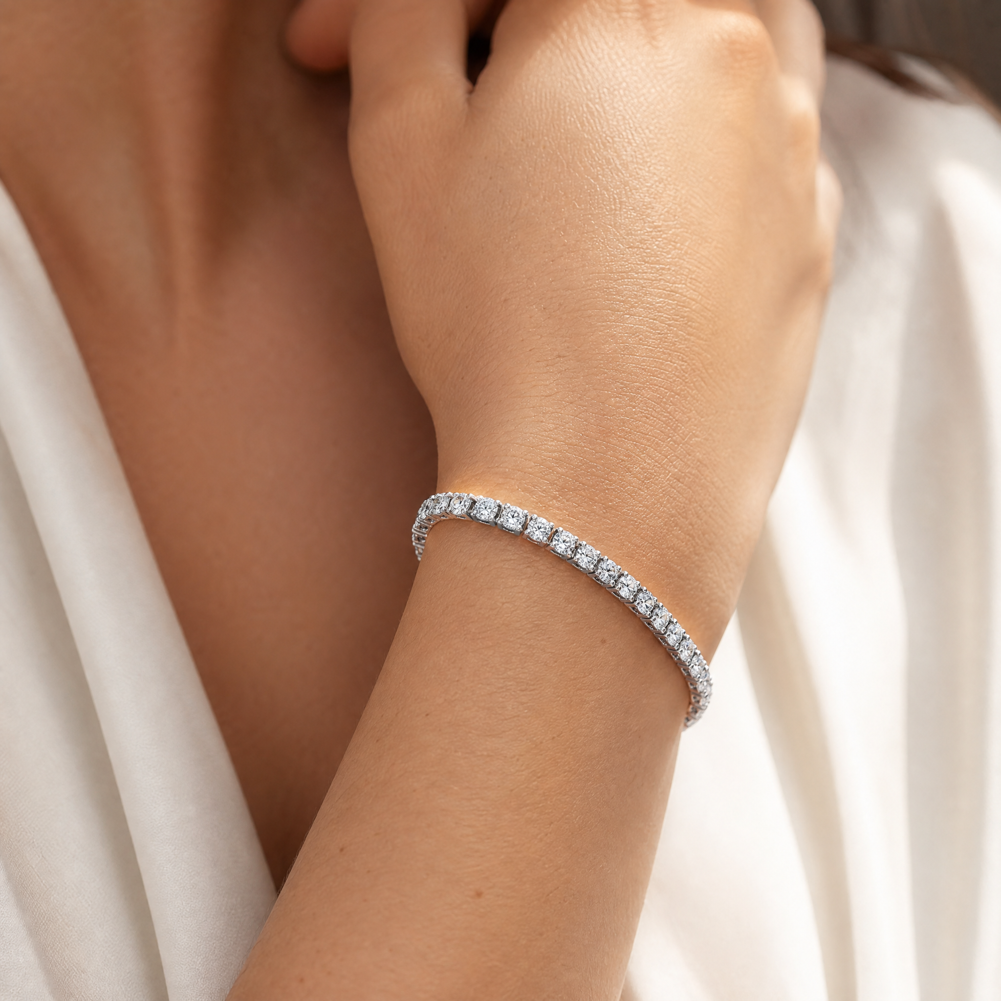 Classic Round Tennis Bracelet view 2