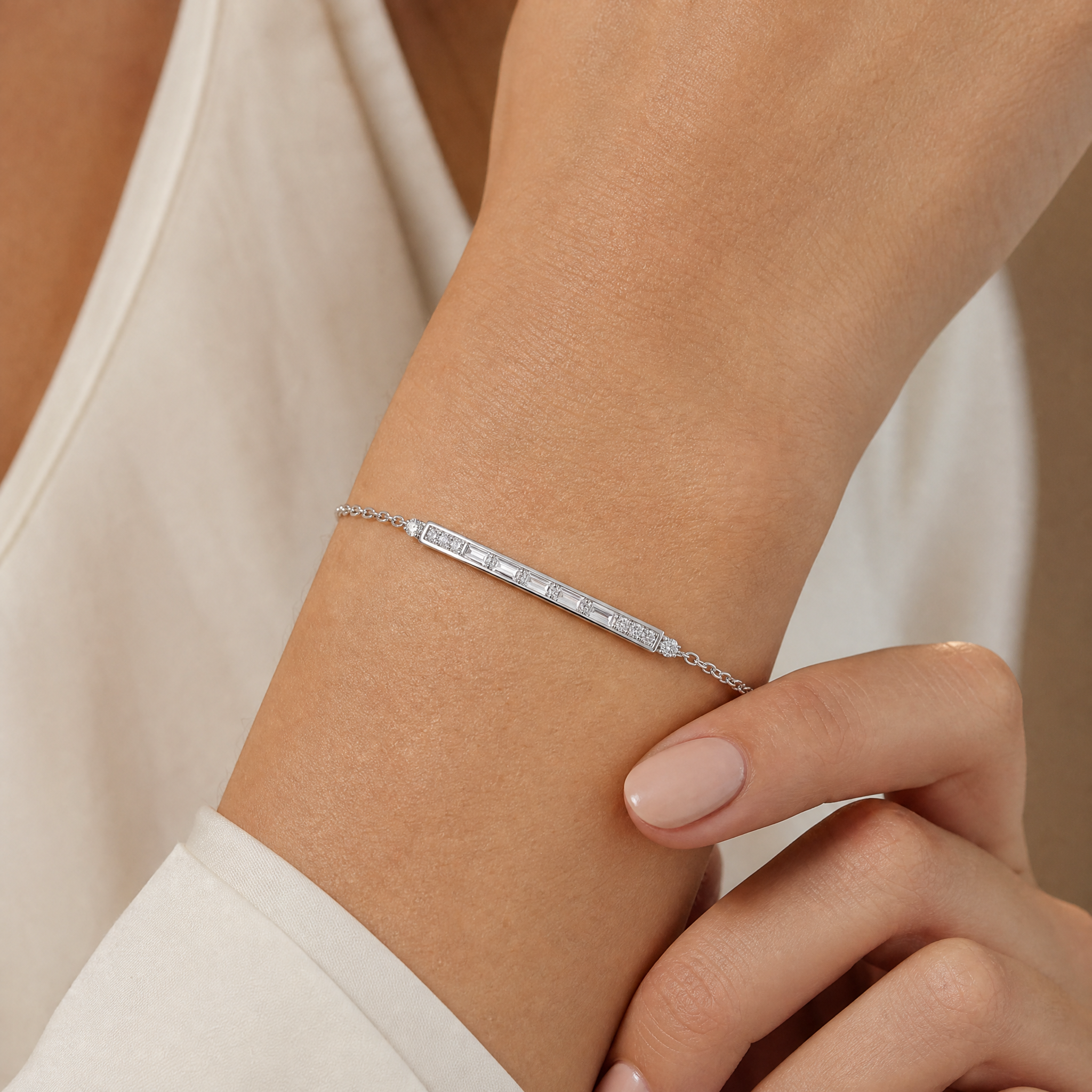 Baguette Bar Bracelet view 2