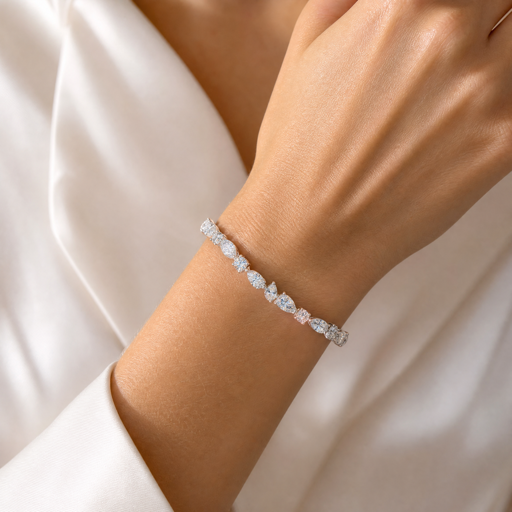 Multi-Shape Diamond Bracelet view 2