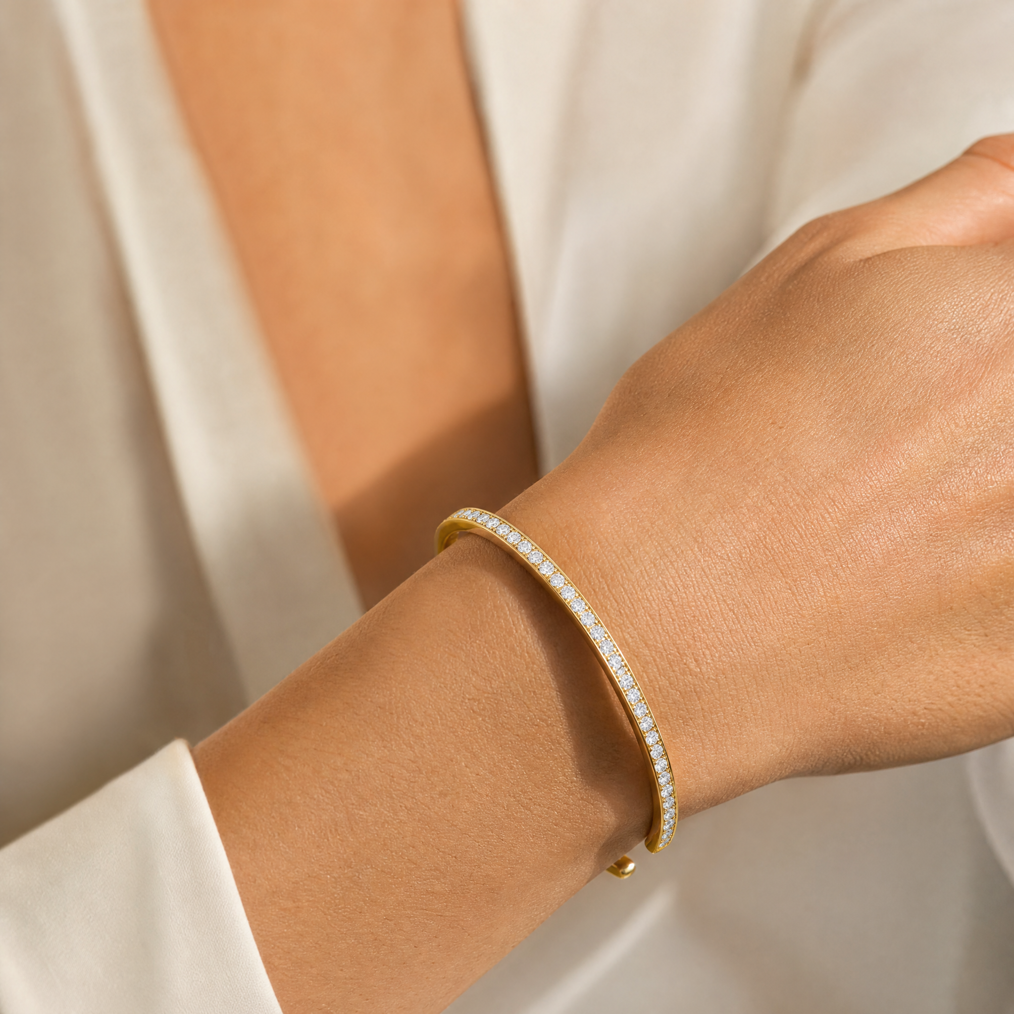 Diamond Line Cuff Bracelet view 2
