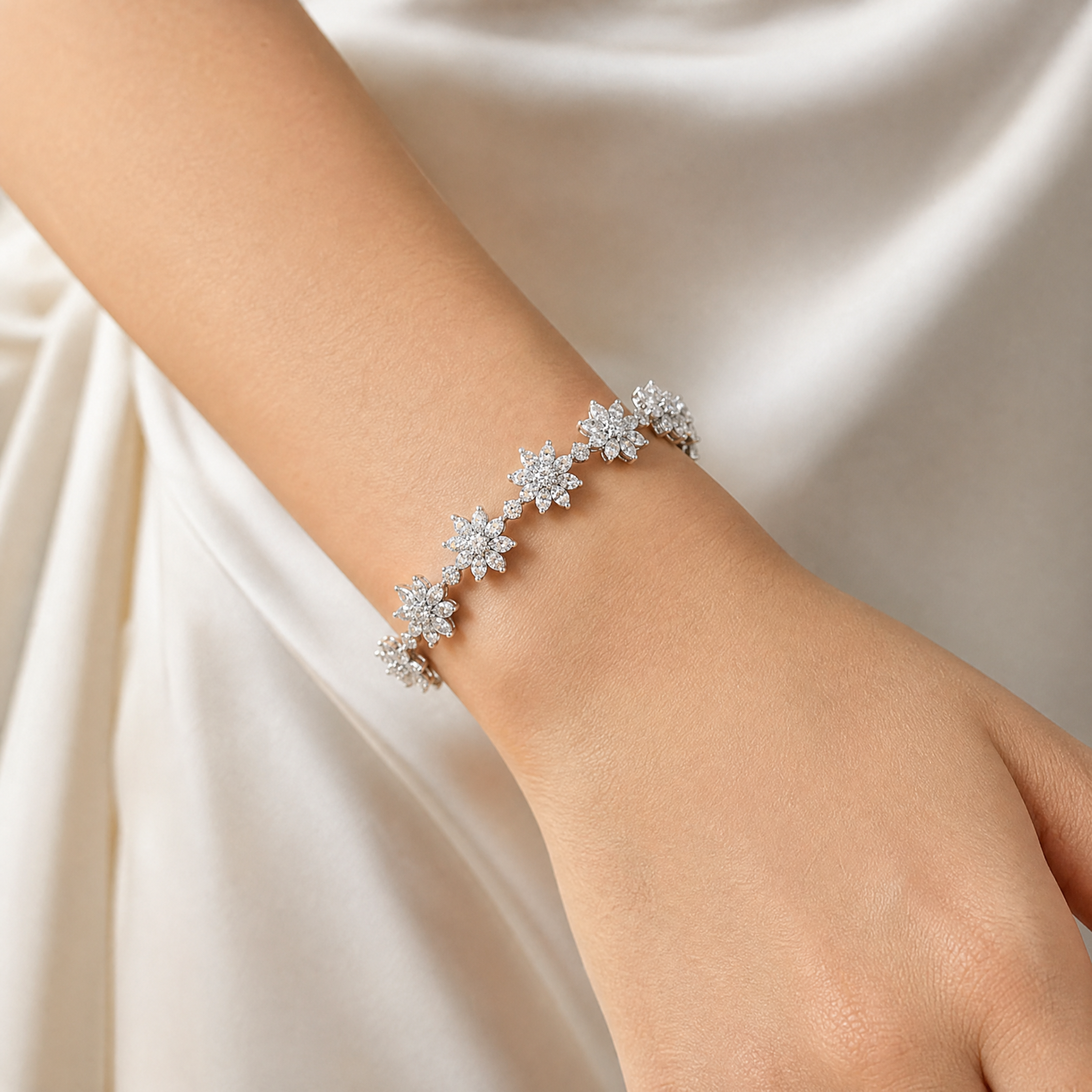 Snowflake Cluster Bracelet view 2