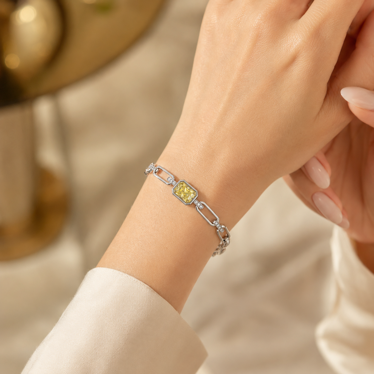 Yellow Marquise Leaf Bracelet view 2