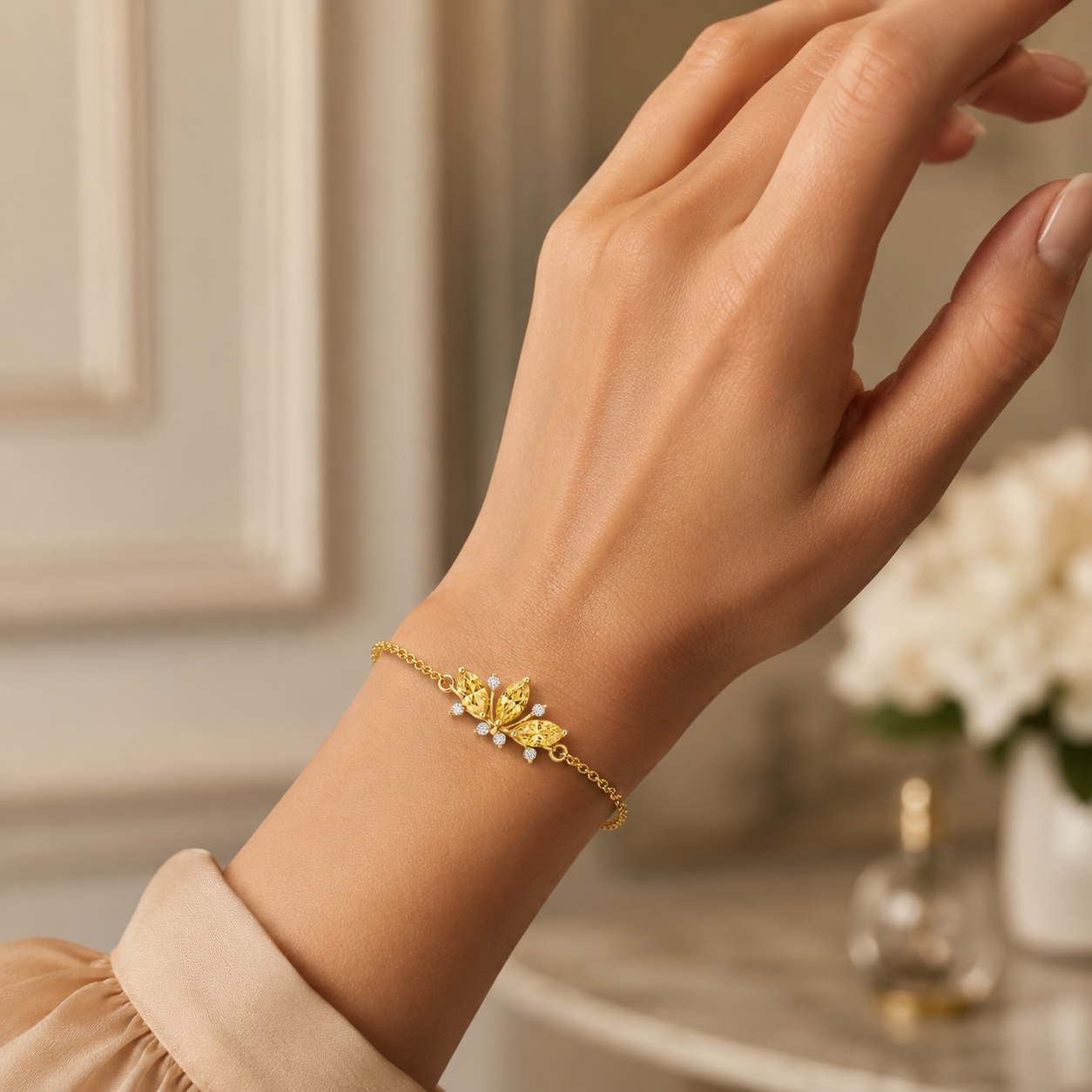 Yellow Radiant Link Bracelet view 2
