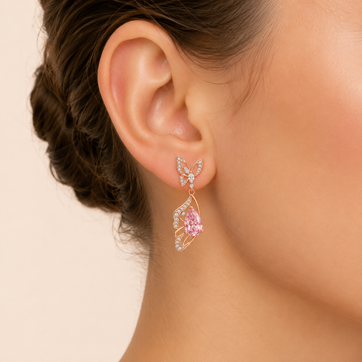 Butterfly Wing Drop Earrings view 2