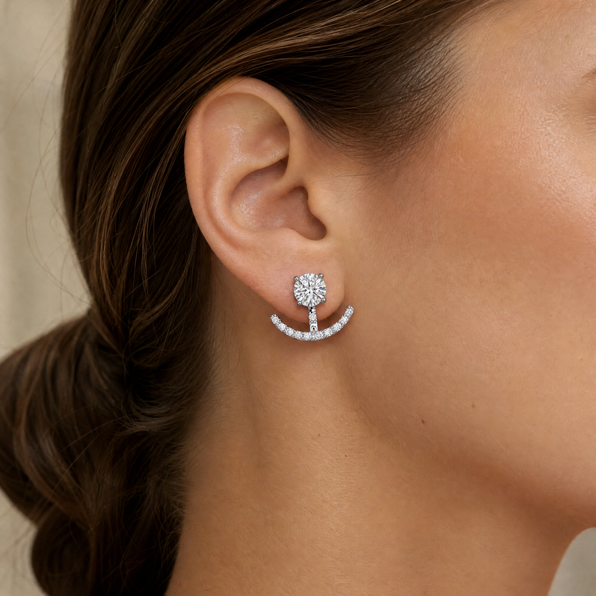 Diamond Ear Jacket Earrings view 2