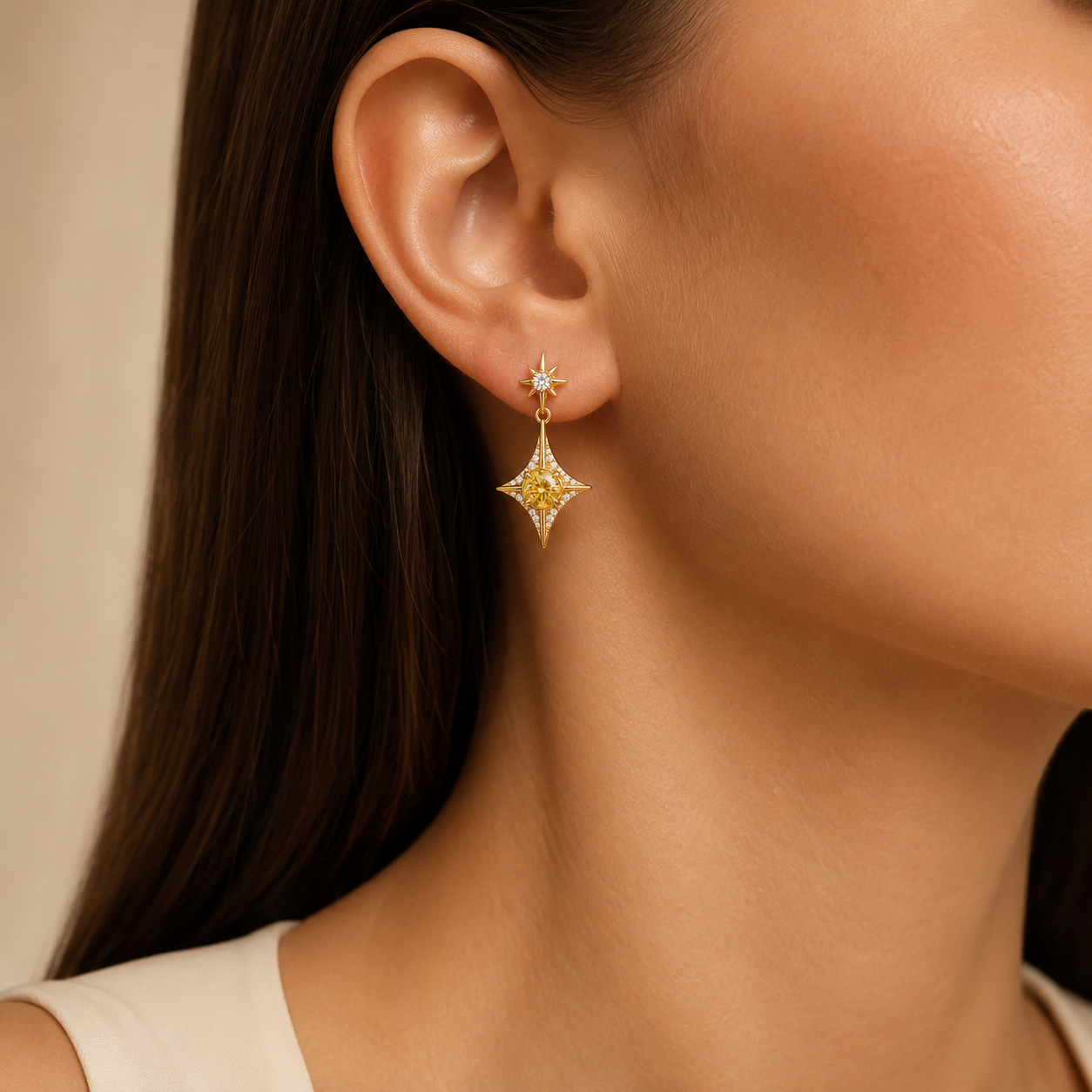 Celestial Star Drop Earrings view 2