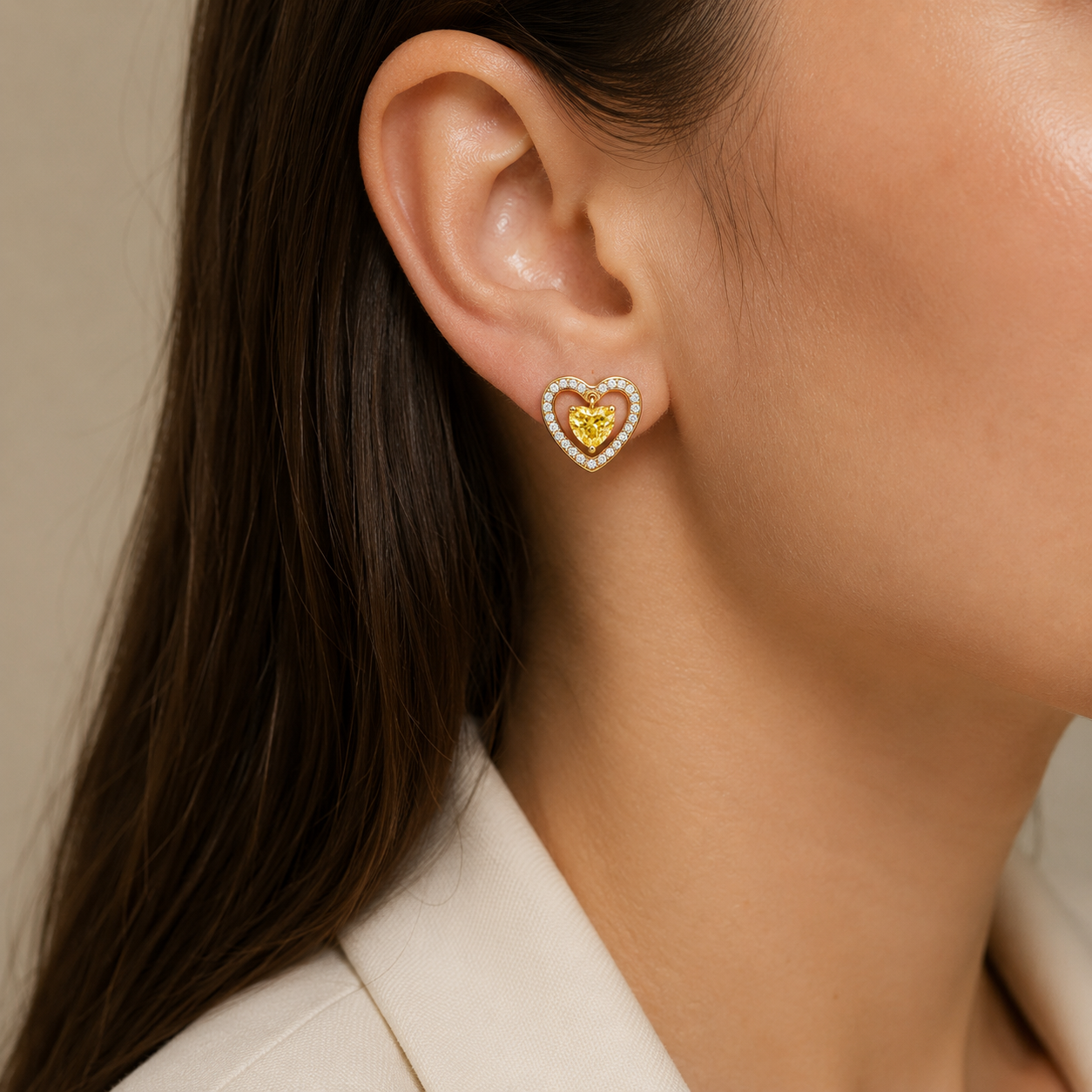 Open Heart Frame Earrings view 2
