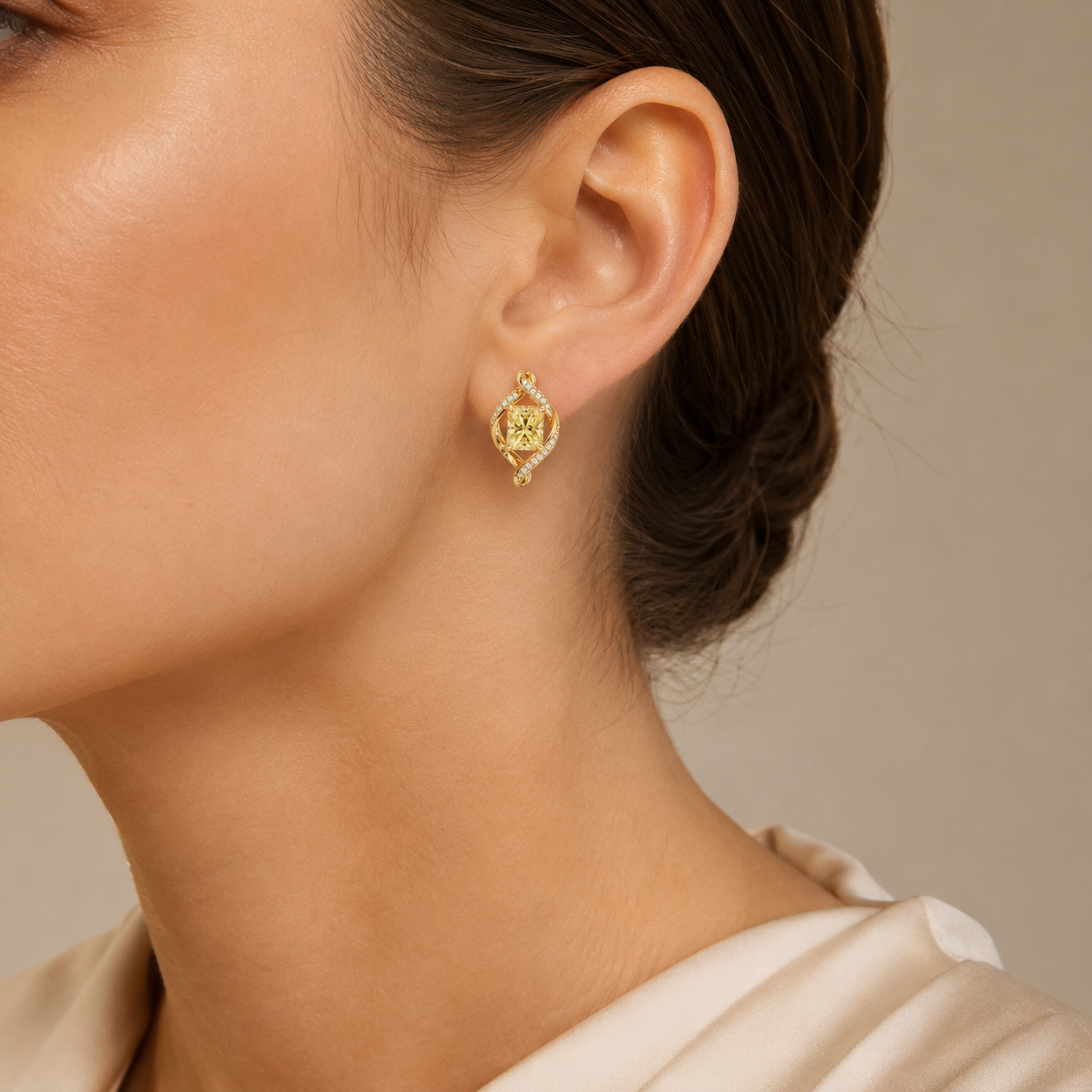Sculptural Ribbon Twist Earrings view 2