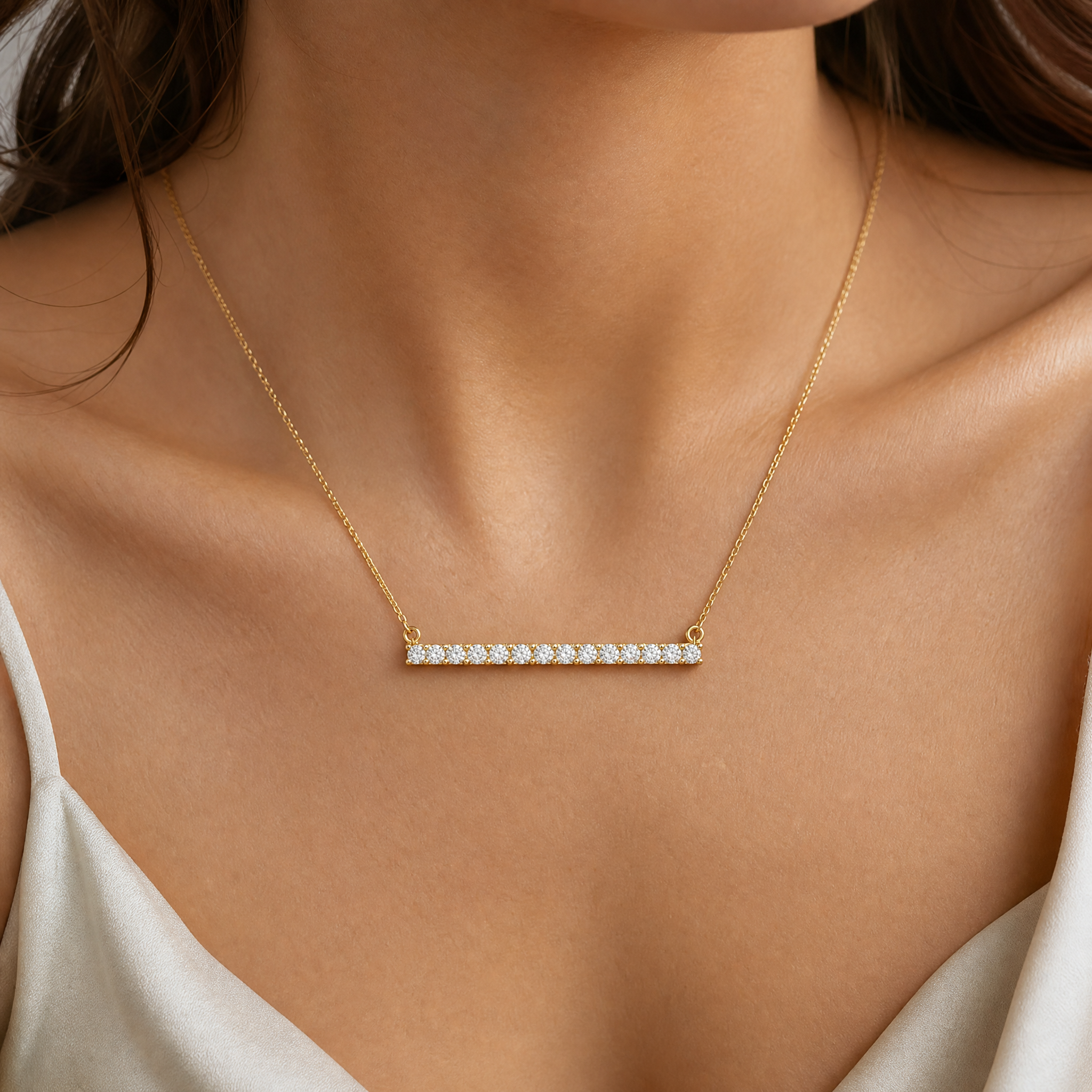 Diamond Bar Necklace view 2