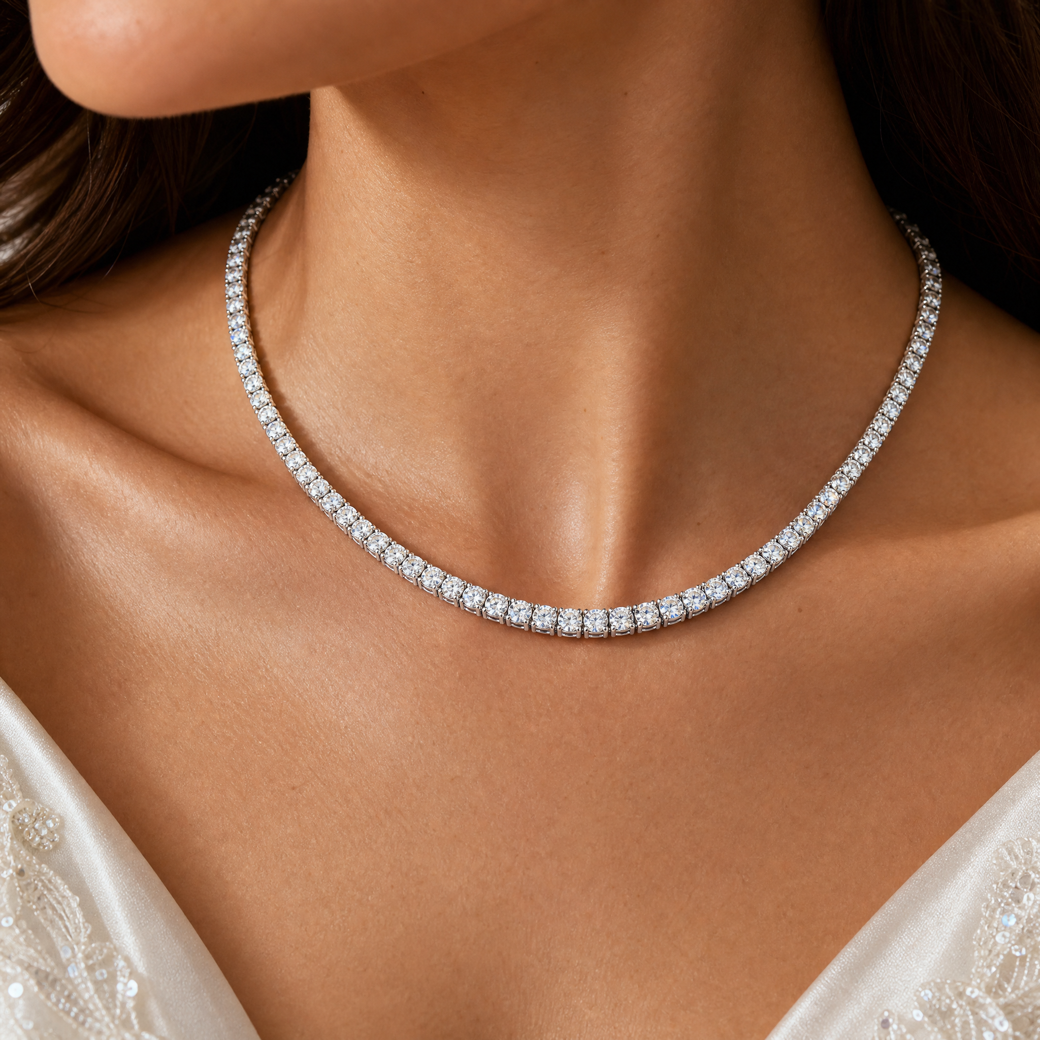Diamond Tennis Collar Necklace view 2