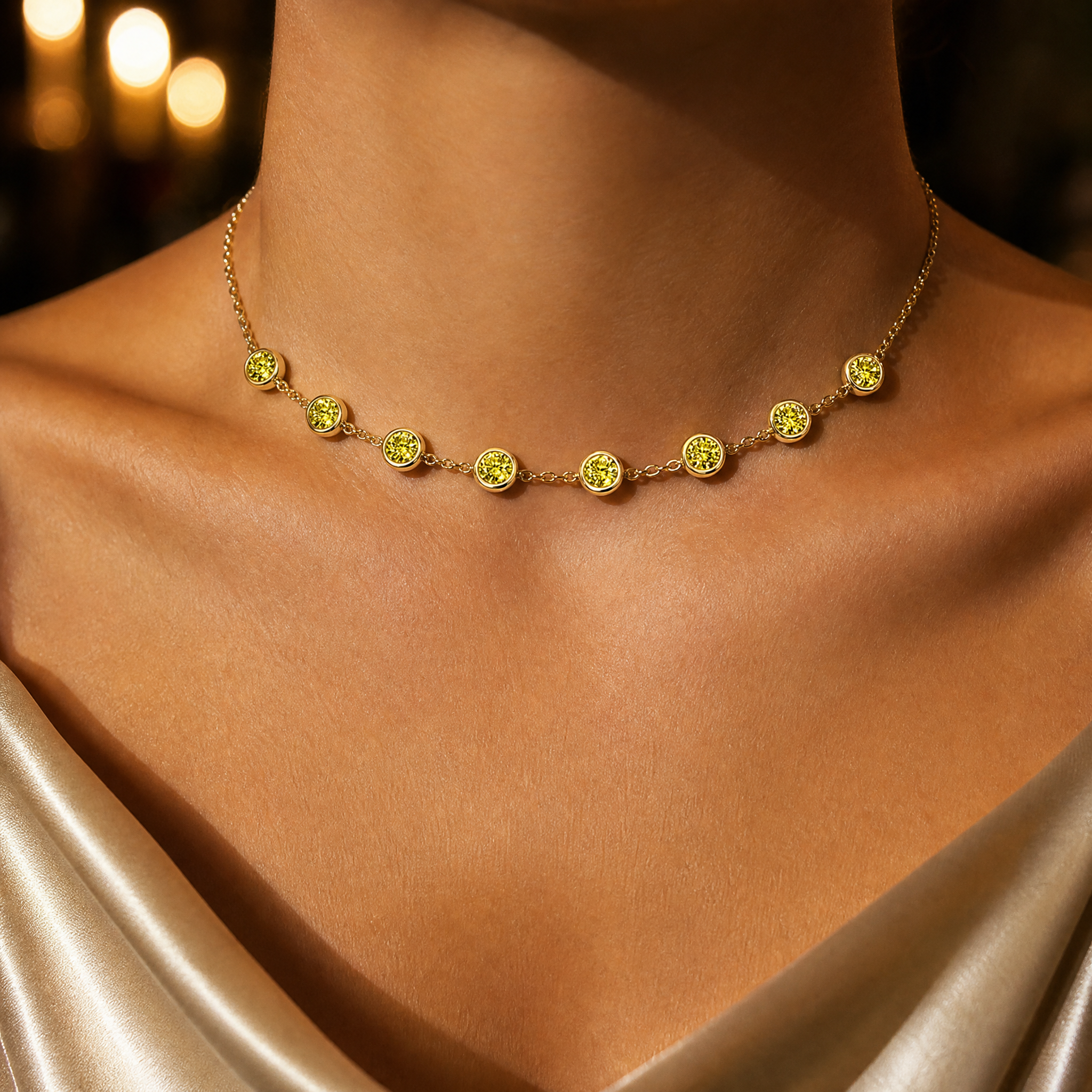 Yellow Tennis Station Choker view 2