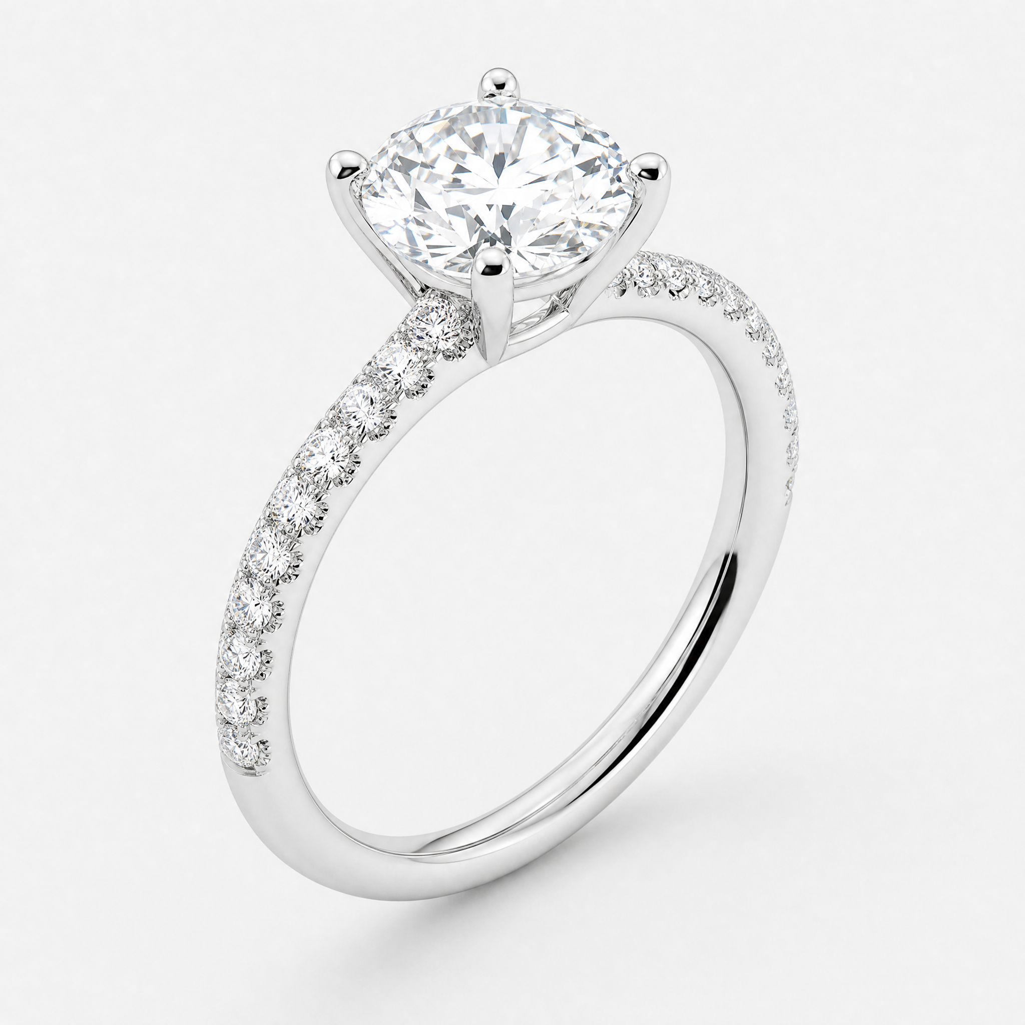 Round Brilliant Pavé Ring view 2
