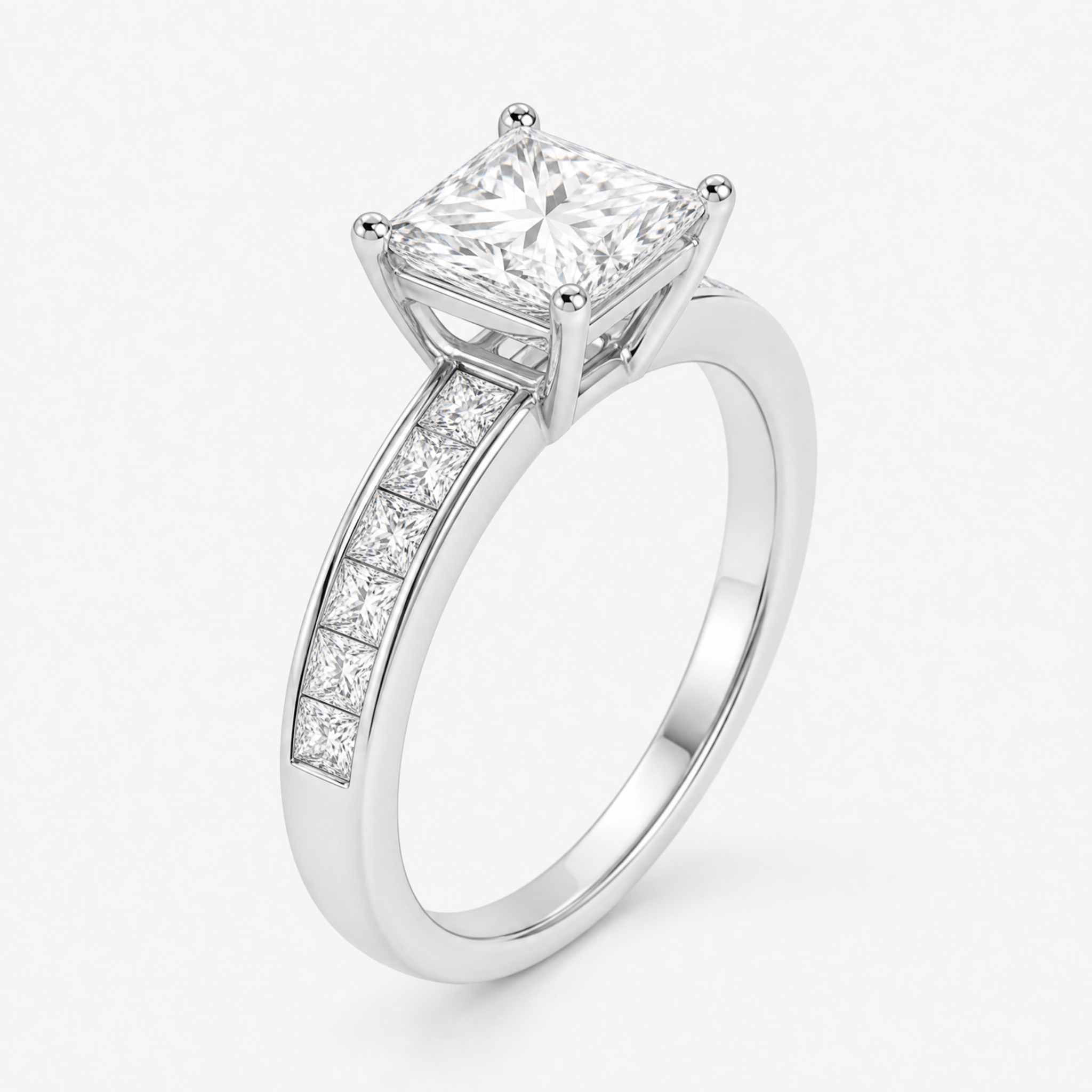 Princess Cut Channel-Set Ring view 2
