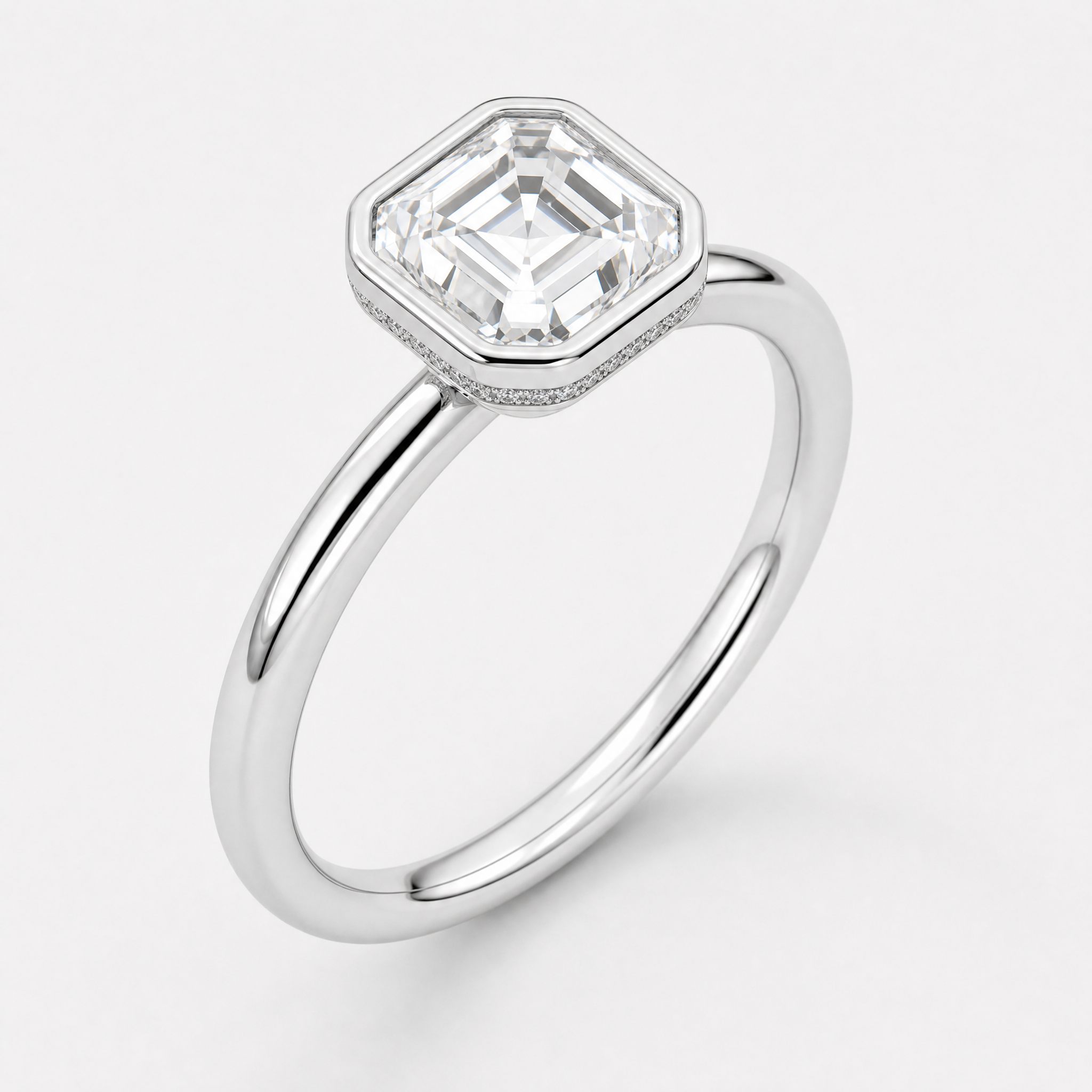 Asscher Bezel Ring view 2