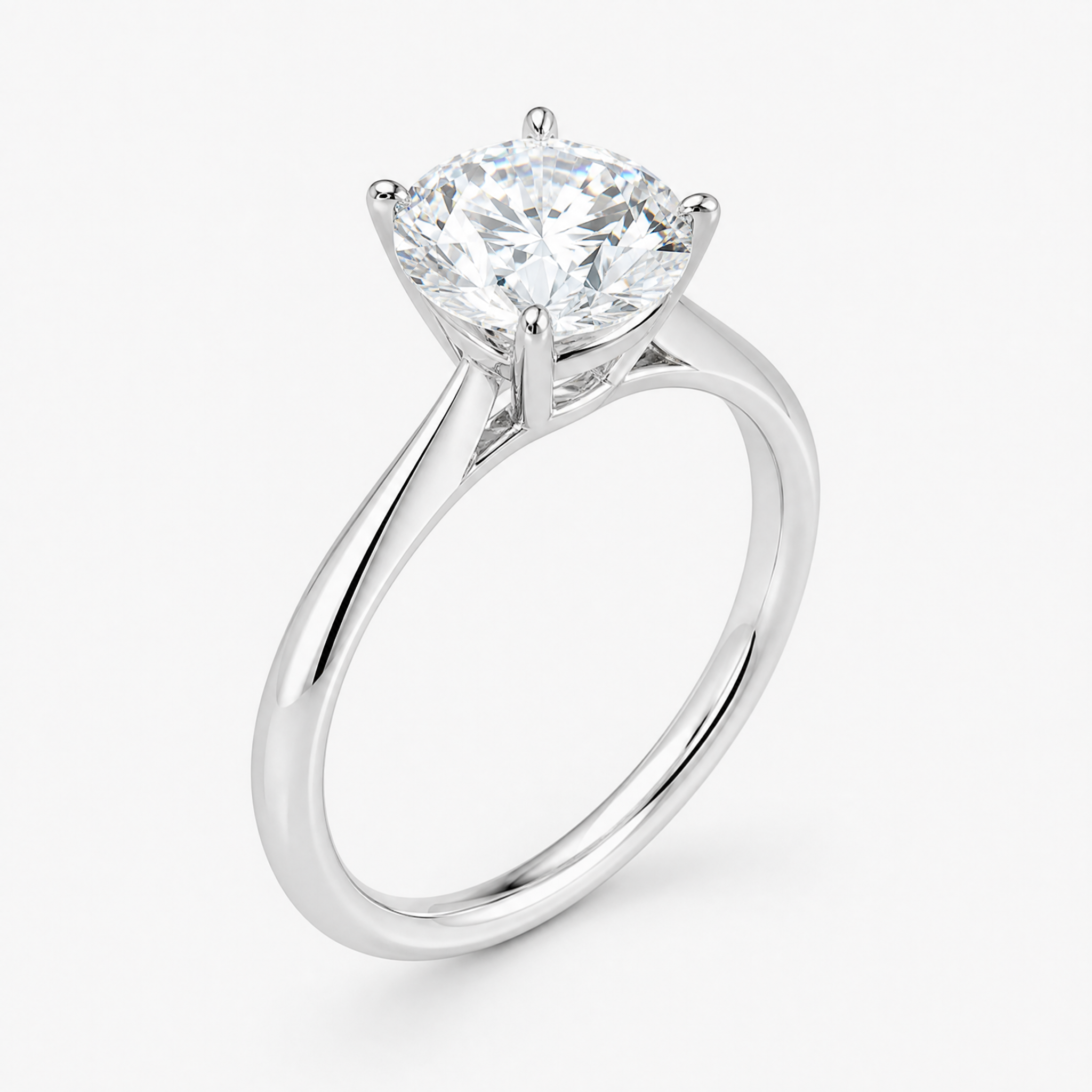 Round Six-Prong Knife-Edge Ring view 2