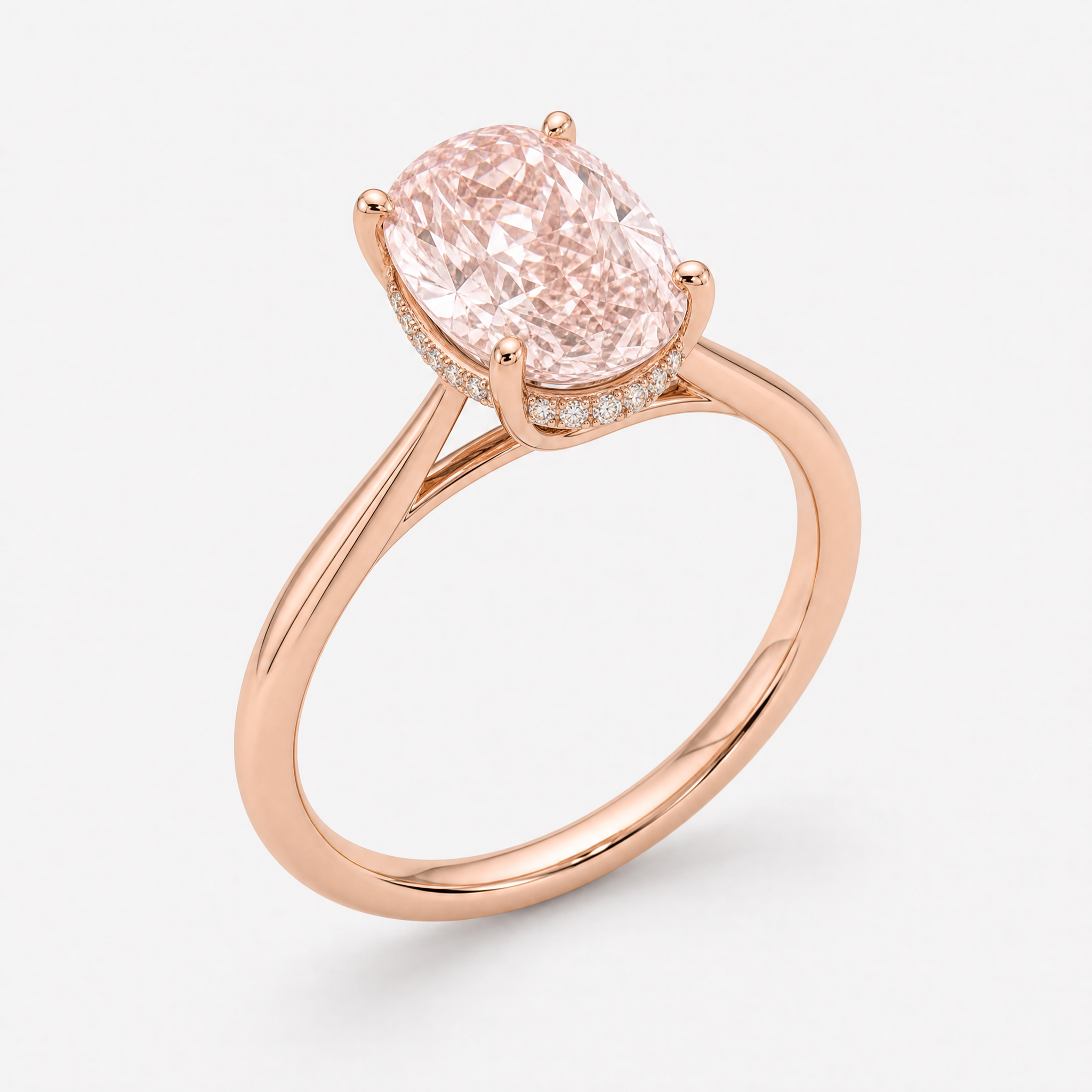 Pink Elongated Cushion Ring view 2