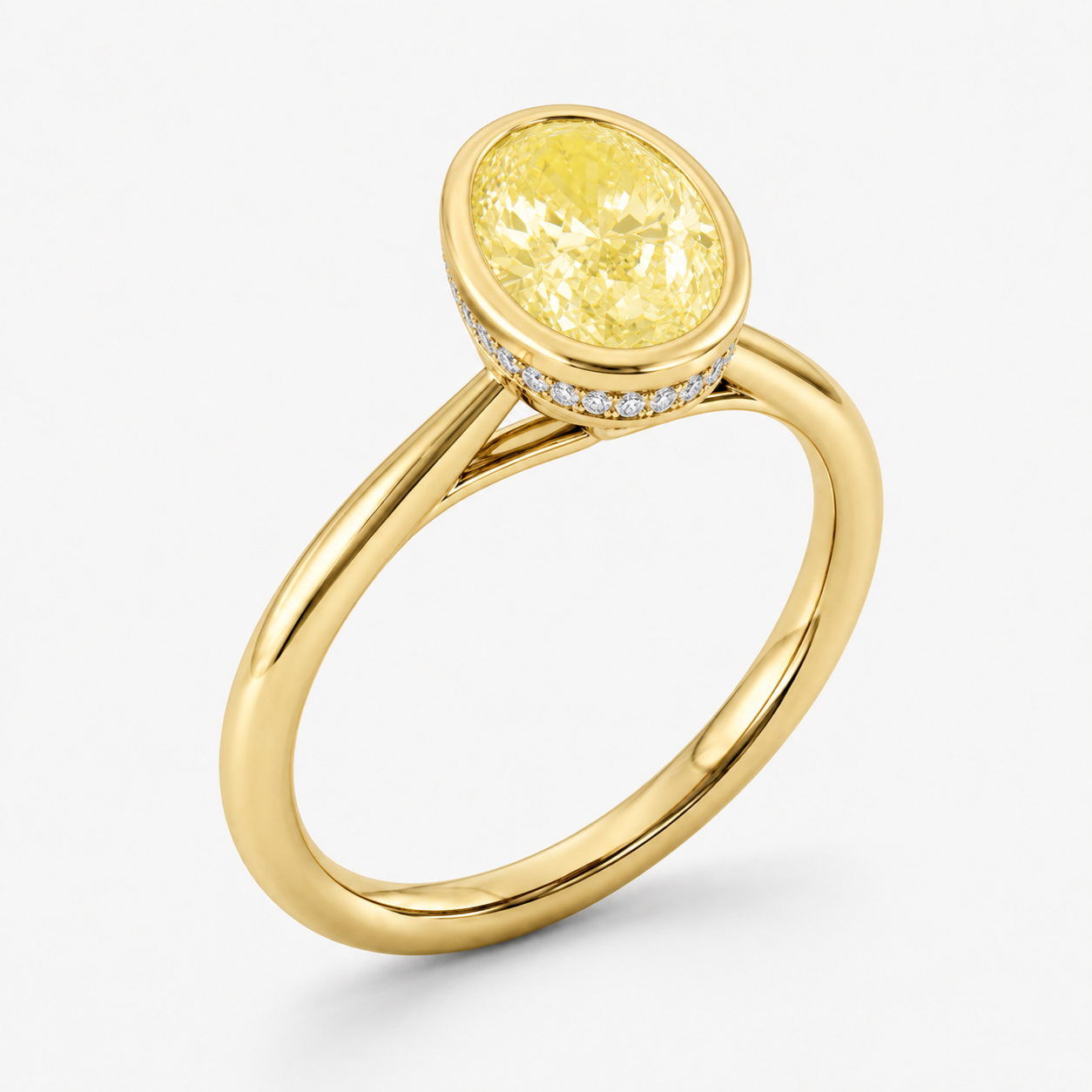 Yellow Oval Bezel Daily Ring view 2