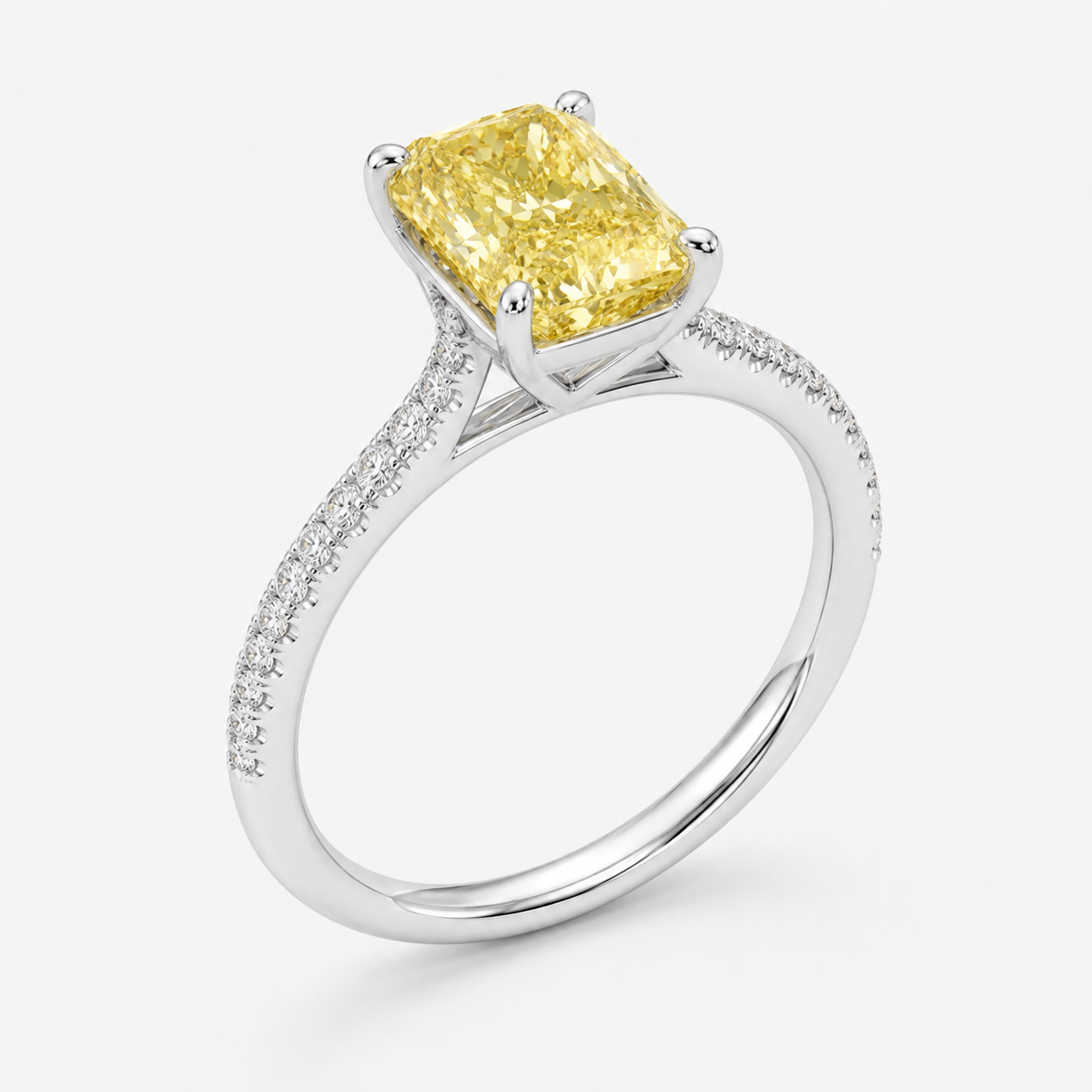 Yellow Radiant Pave Ring view 2