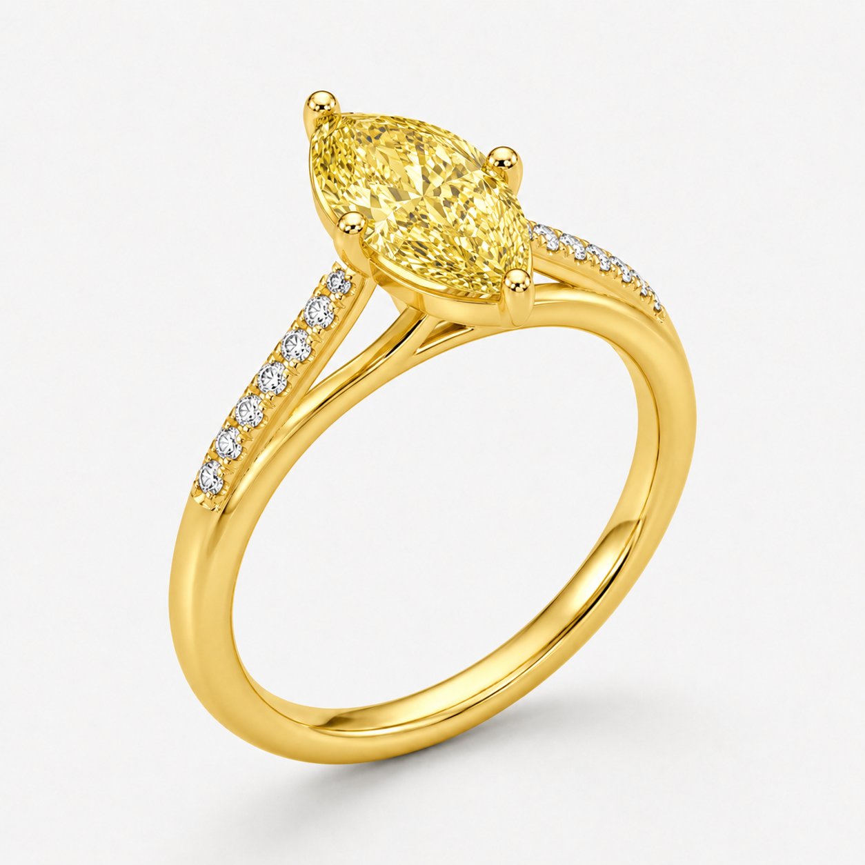 Yellow Marquise Open Band Ring view 2